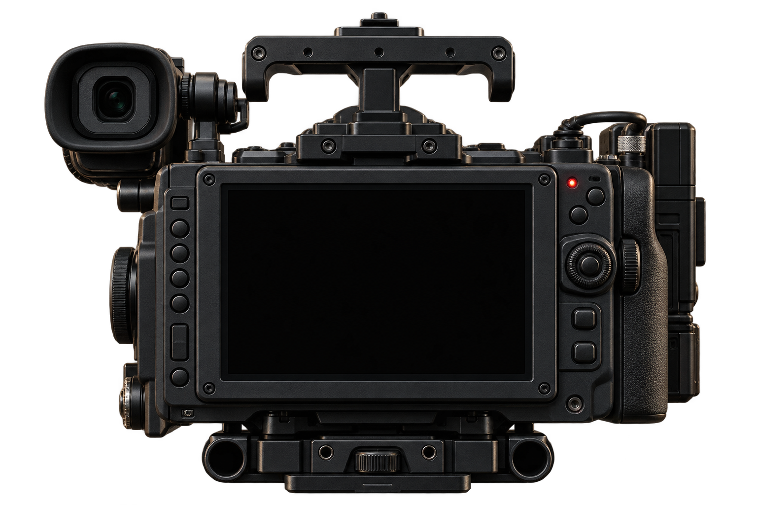 Rear of a cinema camera